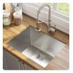 Kraus KHU24L-1610-53 Pax 24" Single Bowl Undermount Stainless Steel Laundry Utility Sink with Pull Down Kitchen Faucet and Soap Dispenser