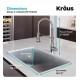 Kraus KHU29-1610-53 Pax 28 1/2" Single Bowl Undermount Stainless Steel Kitchen Sink with Pull Down Kitchen Faucet and Soap Dispenser