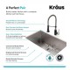 Kraus KHU29-1610-53 Pax 28 1/2" Single Bowl Undermount Stainless Steel Kitchen Sink with Pull Down Kitchen Faucet and Soap Dispenser