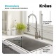 Kraus KHU32-1610-53 Pax 31 1/2" Single Bowl Undermount Stainless Steel Kitchen Sink with Pull Down Kitchen Faucet and Soap Dispenser