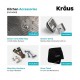 Kraus KHU32-1610-53 Pax 31 1/2" Single Bowl Undermount Stainless Steel Kitchen Sink with Pull Down Kitchen Faucet and Soap Dispenser