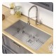 Kraus KHU32-1610-53 Pax 31 1/2" Single Bowl Undermount Stainless Steel Kitchen Sink with Pull Down Kitchen Faucet and Soap Dispenser