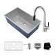 Kraus KHU32-2720-41 Pax 30 1/2" Single Bowl Undermount Stainless Steel Kitchen Sink with Pull-Down Kitchen Faucet and Soap Dispenser