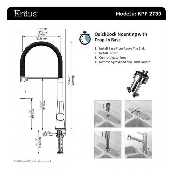 Kraus KHU322-2730-41CH Pax 31 1/2" Double Bowl Undermount Stainless Steel Kitchen Sink with Flex Kitchen Faucet and Soap Dispenser