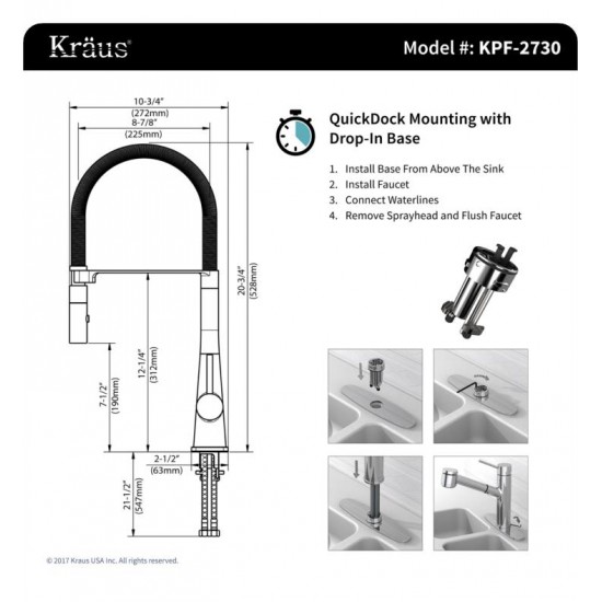 Kraus KHU322-2730-41CH Pax 31 1/2" Double Bowl Undermount Stainless Steel Kitchen Sink with Flex Kitchen Faucet and Soap Dispenser