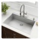 Kraus KP1TS33S-4 Pax 33" Single Bowl Drop-In Stainless Steel Rectangular Kitchen Sink in Satin Nickel with Four Pre-Drilled Holes