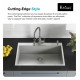 Kraus KP1TS33S-4 Pax 33" Single Bowl Drop-In Stainless Steel Rectangular Kitchen Sink in Satin Nickel with Four Pre-Drilled Holes