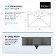 Kraus KP1TS33S-4 Pax 33" Single Bowl Drop-In Stainless Steel Rectangular Kitchen Sink in Satin Nickel with Four Pre-Drilled Holes