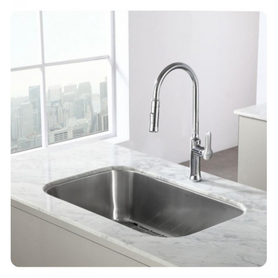 Kraus KBU14 31 1/2" Single Bowl Undermount Stainless Steel Rectangular Kitchen Sink