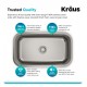 Kraus KBU14 31 1/2" Single Bowl Undermount Stainless Steel Rectangular Kitchen Sink