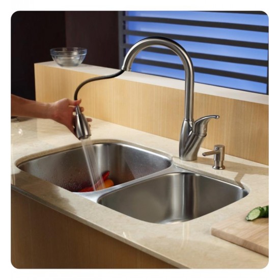 Kraus KBU24 32" Double Bowl Undermount Stainless Steel Rectangular Kitchen Sink