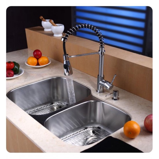 Kraus KBU24 32" Double Bowl Undermount Stainless Steel Rectangular Kitchen Sink