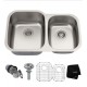 Kraus KBU24 32" Double Bowl Undermount Stainless Steel Rectangular Kitchen Sink