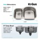 Kraus KBU25 32 3/8" Double Bowl Undermount Stainless Steel Rectangular Kitchen Sink