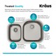 Kraus KBU25 32 3/8" Double Bowl Undermount Stainless Steel Rectangular Kitchen Sink