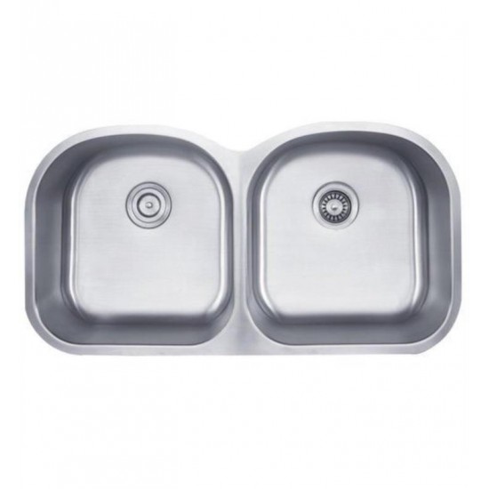 Kraus KBU28 38 5/8" Double Bowl Undermount Stainless Steel Rectangular Kitchen Sink