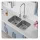 Kraus KBU28 38 5/8" Double Bowl Undermount Stainless Steel Rectangular Kitchen Sink