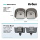 Kraus KBU28 38 5/8" Double Bowl Undermount Stainless Steel Rectangular Kitchen Sink