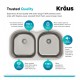 Kraus KBU28 38 5/8" Double Bowl Undermount Stainless Steel Rectangular Kitchen Sink