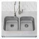 Kraus KBU29 31 3/8" Double Bowl Undermount Stainless Steel Rectangular Kitchen Sink