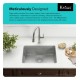 Kraus KD1US25B Dex 24 3/4" Single Bowl Undermount Stainless Steel Rectangular Kitchen Sink