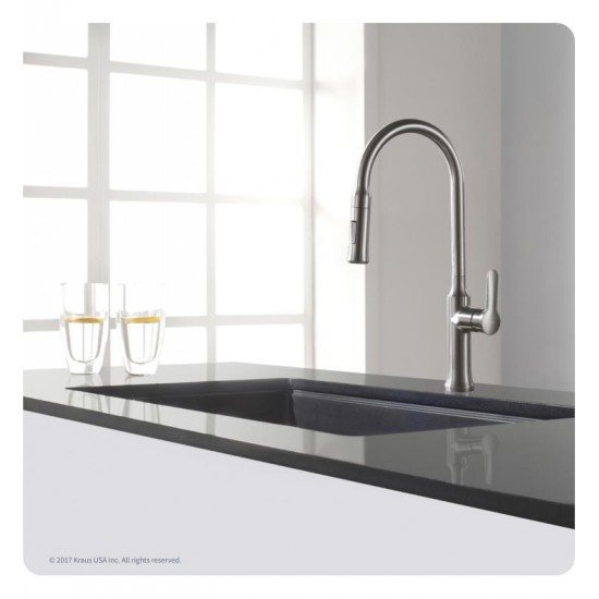 Kraus KGU-413B 30 1/2" Single Bowl Undermount Granite Composite Rectangular Kitchen Sink