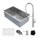 Kraus KHU100-32-1650-41 32" Single Bowl Undermount Stainless Steel Kitchen Sink with Pull-Down Kitchen Faucet and Soap Dispenser