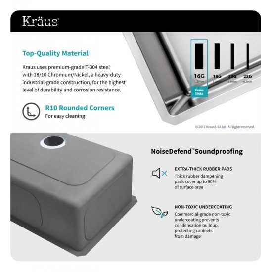 Kraus KHU100-32-1650-41 32" Single Bowl Undermount Stainless Steel Kitchen Sink with Pull-Down Kitchen Faucet and Soap Dispenser