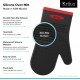 Kraus KSM-1BLACK Heat-Resistant 100% Food-Safe Silicone Non-Slip Oven Mitt in Black