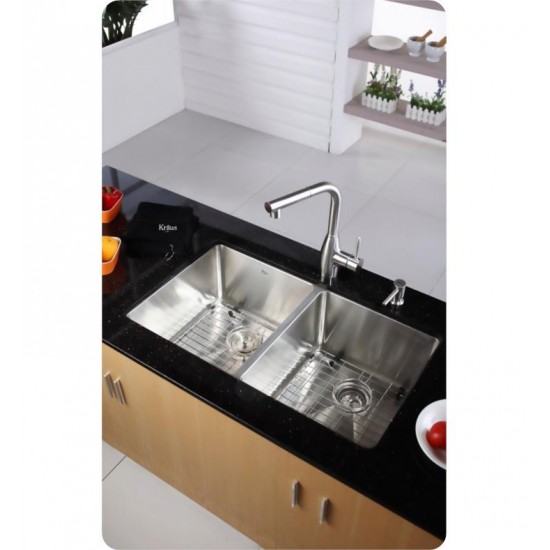 Kraus KBG-102-33 14 1/2" Stainless Steel Bottom Sink Grid with Protective Anti-Scratch Bumpers for KHU102-33 Kitchen Sink