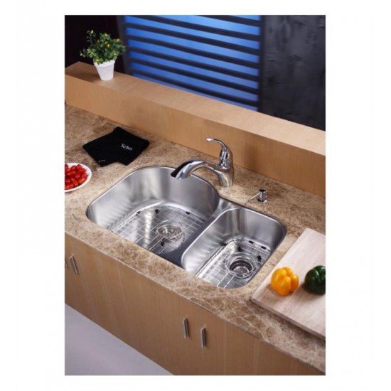 Kraus KBG-23-2 10 1/8" Stainless Steel Bottom Sink Grid with Protective Anti-Scratch Bumpers for Right Bowl Kitchen Sink
