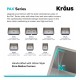 Kraus KHU15 Pax 14 1/2" Single Bowl Undermount Stainless Steel Rectangular Bar/Prep Kitchen Sink