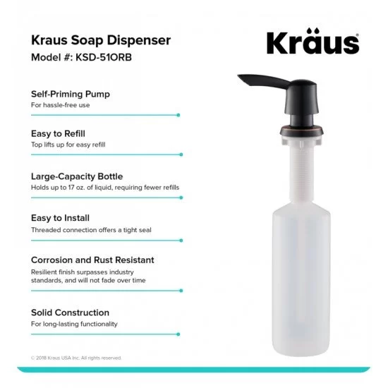 Kraus Spot Free Stainless Steel 17-oz Capacity Deck-mount Soap and