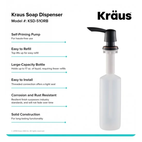 Kraus Spot Free Stainless Steel 17-oz Capacity Deck-mount Soap and