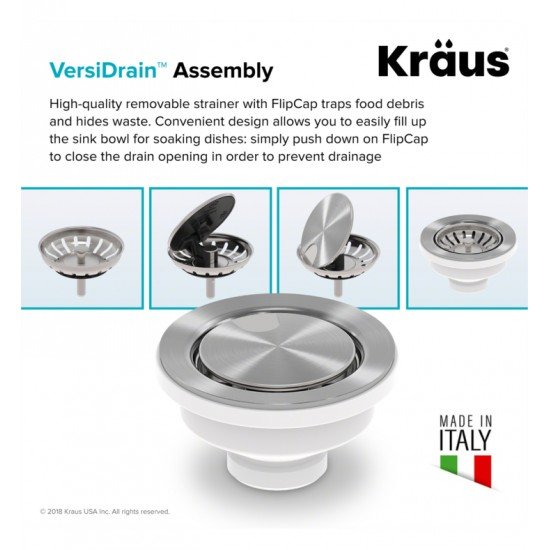 Kraus ST-4 4 1/2" VersiDrain™ Assembly with FlipCap