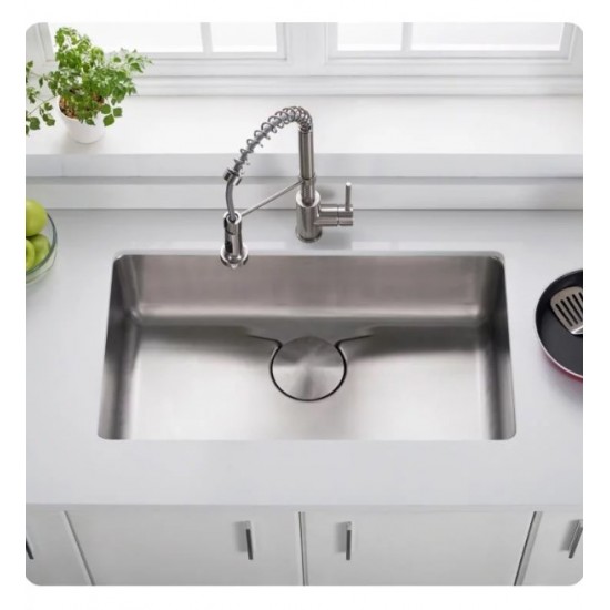 Kraus KD1US33B Dex 32 7/8" Single Bowl Undermount Stainless Steel Rectangular Kitchen Sink