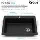 Kraus KGD-54 Forteza™ 33” Dual Mount Single Bowl Black Granite Kitchen Sink