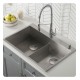 Kraus KP1TD33S-2 Pax 33" Double Bowl Drop-In Stainless Steel Rectangular Kitchen Sink