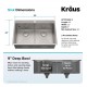 Kraus KP1TD33S-2 Pax 33" Double Bowl Drop-In Stainless Steel Rectangular Kitchen Sink