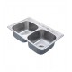 Kraus KTM33 33 1/8" Double Bowl Drop-In Stainless Steel Rectangular Kitchen Sink