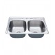 Kraus KTM33 33 1/8" Double Bowl Drop-In Stainless Steel Rectangular Kitchen Sink