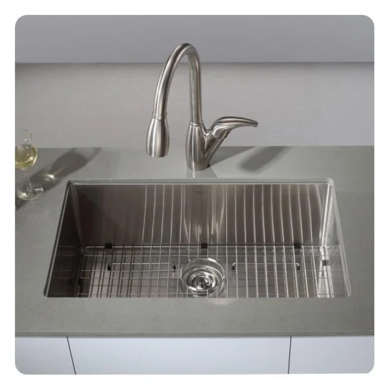 Kraus 30-Inch Undermount Single Bowl Stainless Steel Kitchen Sink