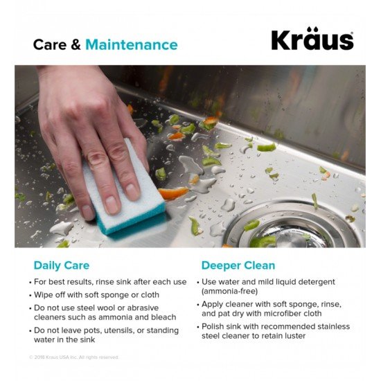 Kraus KHU100-32 32" Single Bowl Undermount Stainless Steel Rectangular Kitchen Sink