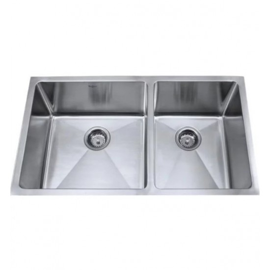 Kraus KHU103-33 32 3/4" Double Bowl Undermount Stainless Steel Rectangular Kitchen Sink