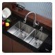 Kraus KHU103-33 32 3/4" Double Bowl Undermount Stainless Steel Rectangular Kitchen Sink