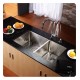 Kraus KHU103-33 32 3/4" Double Bowl Undermount Stainless Steel Rectangular Kitchen Sink