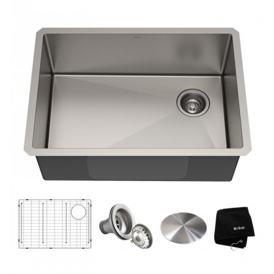 Kraus KHU110-27 Standart Pro 27" Single Bowl Undermount Stainless Steel Rectangular Kitchen Sink