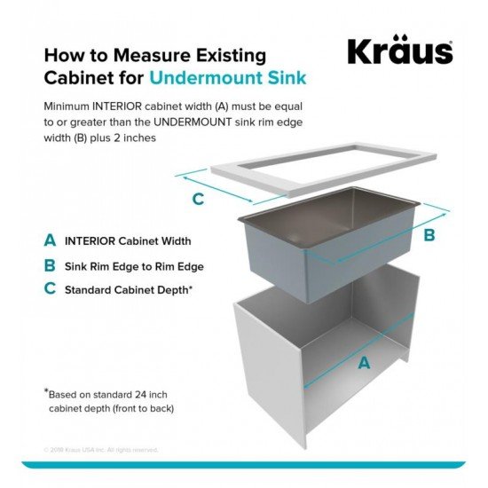 Kraus KHU110-27 Standart Pro 27" Single Bowl Undermount Stainless Steel Rectangular Kitchen Sink