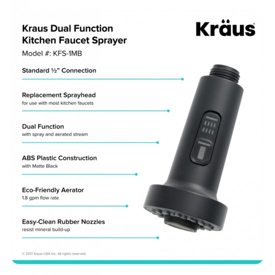 Kraus KFS-1 Dual Function Kitchen Faucet Sprayer