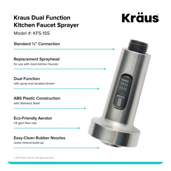 Kraus KFS-1 Dual Function Kitchen Faucet Sprayer